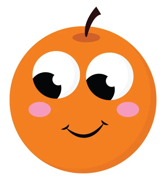 Emoji de uma fruta laranja sorridente / fruta laranja dos desenhos animados, vetor ou — Vetor de Stock