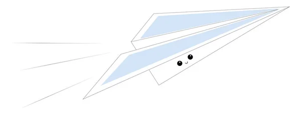 Emoji d'un avion de papier souriant, d'un vecteur ou d'une illustration couleur — Image vectorielle