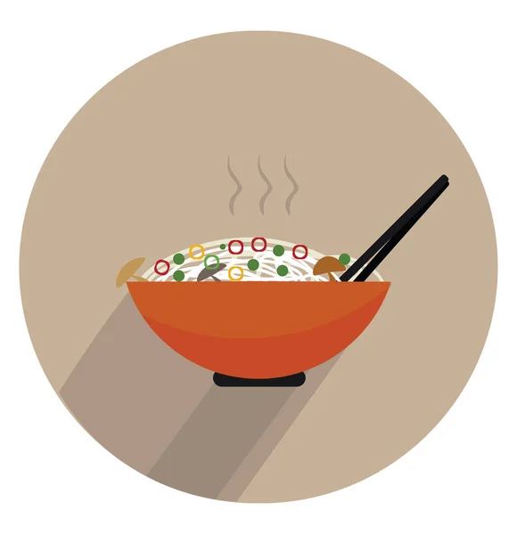 Portrait des pâtes chaudes cuites avec des légumes, vecto — Image vectorielle
