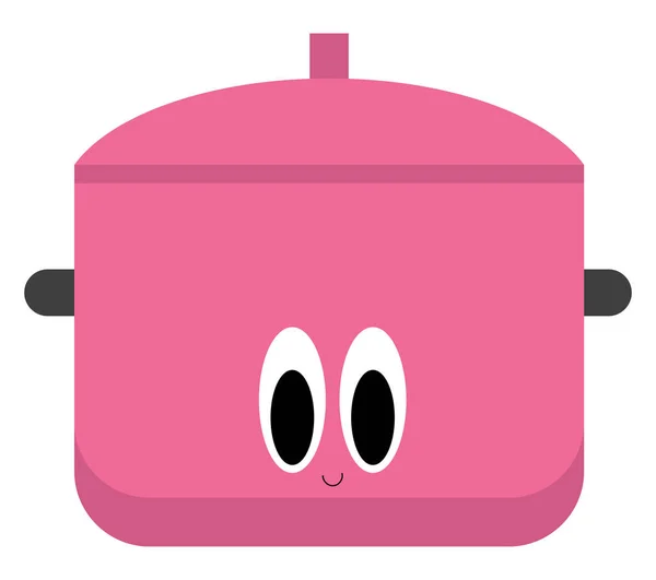 Emoji από μια χαμογελαστή κατσαρόλα σε υπέροχο ροζ, διάνυσμα ή χρώμα διάχυσης — Διανυσματικό Αρχείο