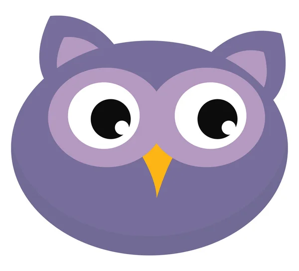 Клипарт лица фиолетовой совы, вектора или цветной иллюстрации — стоковый вектор