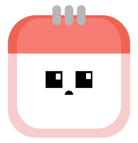 Emoji egy szomorú naptár, vektor vagy színes illusztráció — Stock Vector
