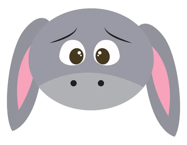 Emoji van het gezicht van een trieste ezel, vector of kleur illustratie — Stockvector