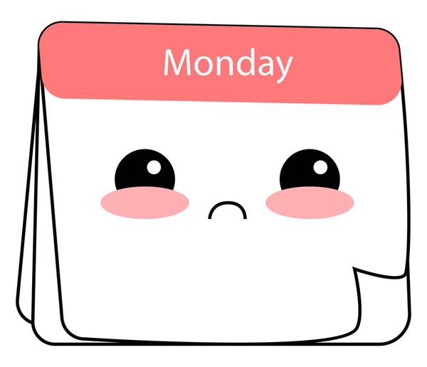 Emoji ze smutného pondělního, vektorového nebo barevného obrázku — Stockový vektor