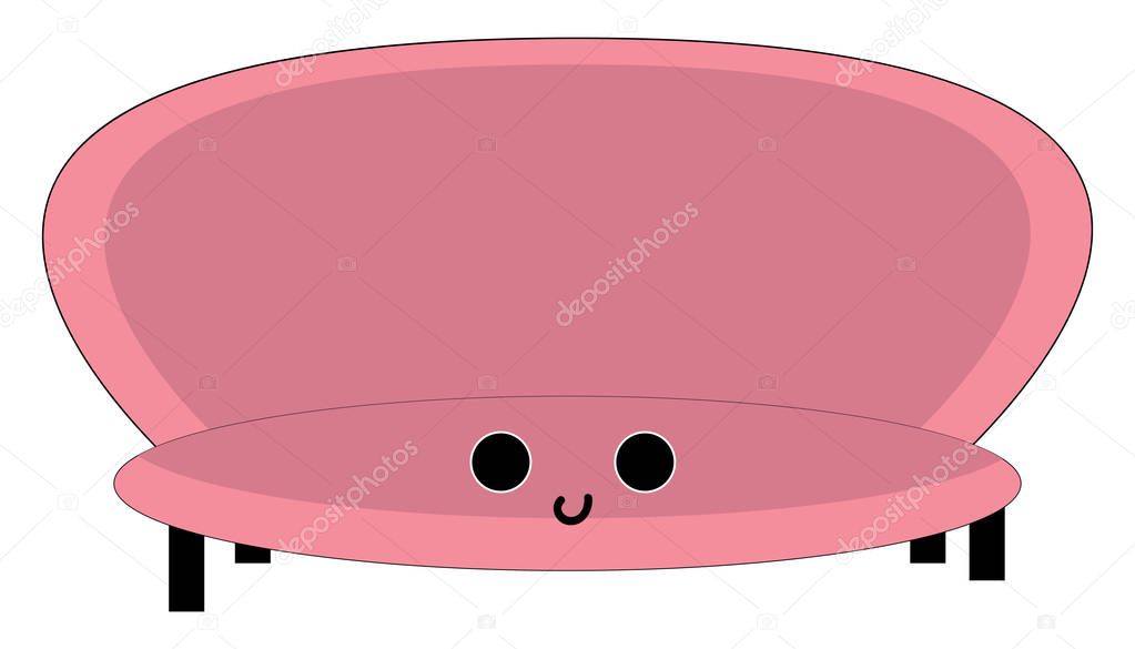 Emoji de la gran silla rosa, sonriente, vector o ilustración de