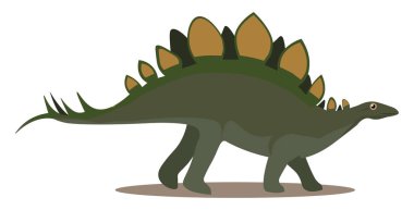 Yeşil dinozor, Stegosaurus, vektör veya co karikatür resmi