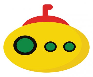 Sevimli küçük denizaltı, vektör veya renk il Karikatür resmi