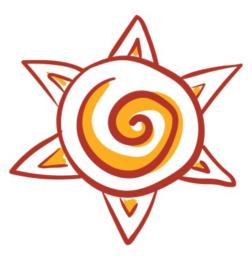 Güneşin çizimi, vektör veya renk çizimi