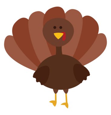 Gobblers /Karikatür resmi kahverengi Hindi kuş izole beyaz