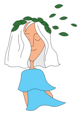Meltem, vektör veya col zevk sevimli bir küçük kız Clipart