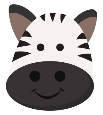Bir zebra, vektör veya renk il gülümseyen karikatür yüz Emoji
