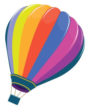 Hava balonu, vektör veya renk çizimi. 