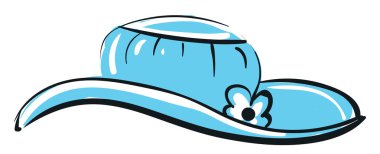 Mavi renkli şapka, vektör veya renk illüstrasyonu. 