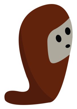 El, vektör veya renk illüstrasyon olmadan Kahverengi canavar. 