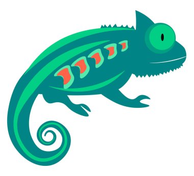 Bukalemun, vektör veya renk illüstrasyonu. 