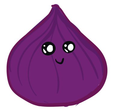 Mor soğan illüstrasyon, vektör veya renk illüstrasyon. 