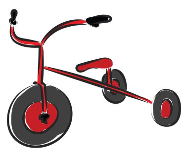 Çocuklar Bisiklet, vektör veya renk illüstrasyon. 