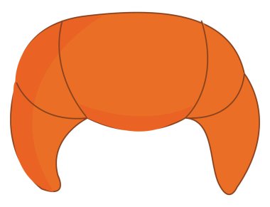 Kruvasan, vektör veya renk çizimi. 