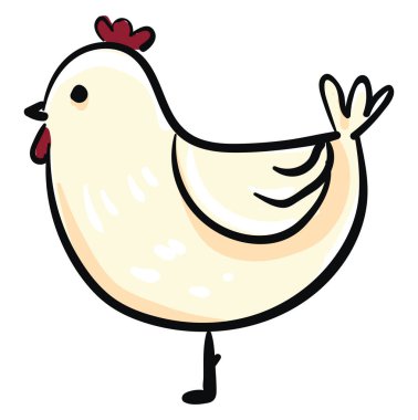 Tavuk, vektör veya renk çizimi. 