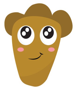 Sevimli kahverengi canavar, vektör veya renk illüstrasyon. 