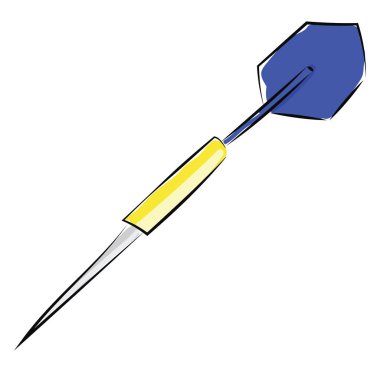 Mavi ve Sarı dart, vektör veya renk illüstrasyon. 