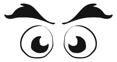 Kötü gözler, vektör veya renk illüstrasyon. 