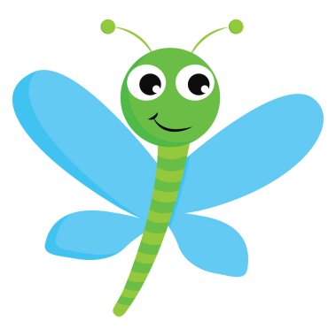 Mavi Yusufçuk, vektör veya renk illüstrasyon. 