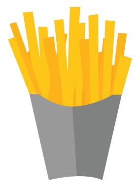 Patates kızartması, vektör veya renk illüstrasyon. 