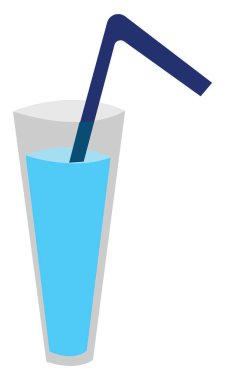 Bir bardak su, vektör veya renk illüstrasyonu. 