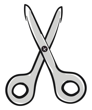 Gri makas, vektör veya renk çizimi. 