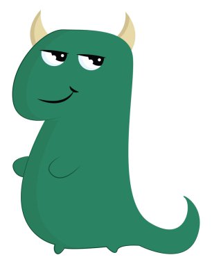 Yeşil bir canavar, vektör veya renk illüstrasyonu. 