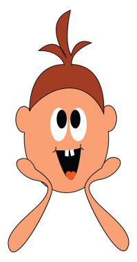 Mutlu çocuk, vektör veya renk illüstrasyon. 