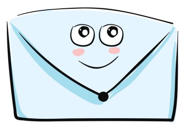 Mutlu zarf, vektör veya renk çizimi. 