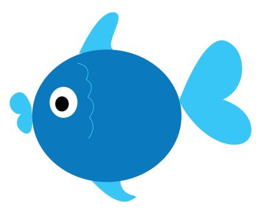 Küçük balık, vektör veya renk illüstrasyon. 