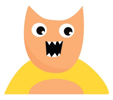 Açık ağız, vektör veya renk illüstrasyonile Canavar. 