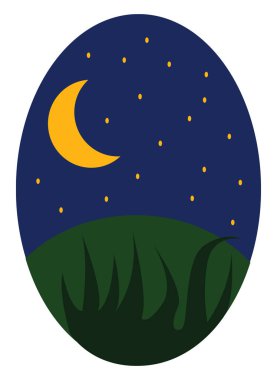 Gece gökyüzü, vektör veya renk illüstrasyon. 