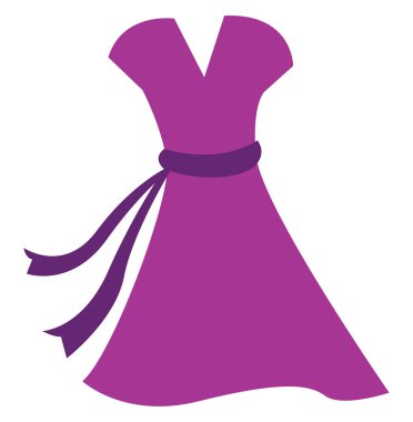 Pembe elbise, vektör veya renk illüstrasyon. 