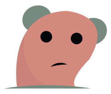 Pembe canavar, vektör veya renk illüstrasyon. 