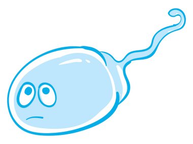 Üzgün sperm, vektör veya renk illüstrasyon. 