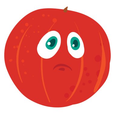 Üzgün greyfurt, vektör veya renk illüstrasyon. 