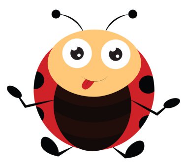 Oturma bayan hata, vektör veya renk illüstrasyon. 