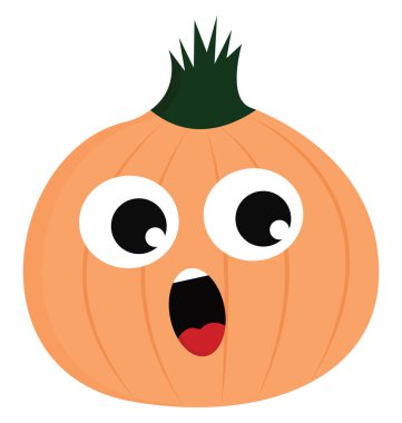 Sürpriz bir soğan, vektör veya renk illüstrasyon Emoji. 