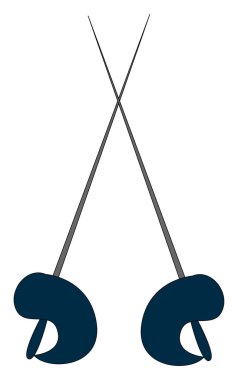 Çapraz kılıç silueti yukarı işaret, vektör veya renk illust