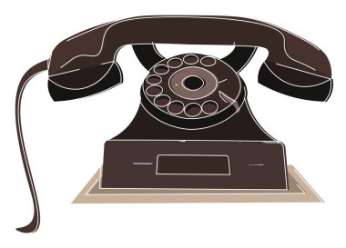 Antikvintage tipi kahverengi telefon / Evde Sabit Telefon 