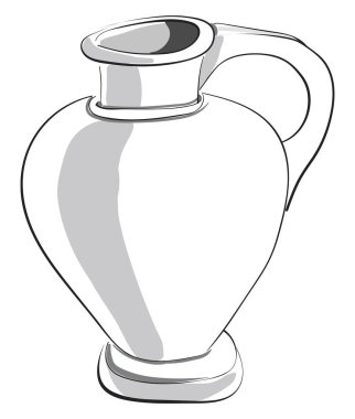 Beyaz sürahi/Sürahi, vektör veya renk çizimi boyama. 