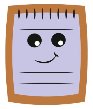 Blocknote görüntüsü - not defteri, vektör veya renk çizimi.