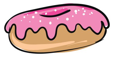 Krem donut kutsanmış, vektör veya renk illüstrasyon görüntü.