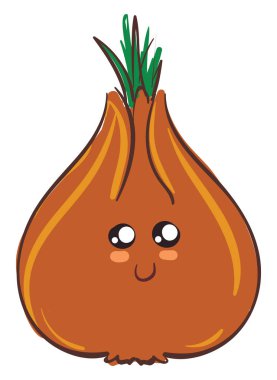 Sevimli soğan, vektör veya renk illüstrasyon görüntüsü.