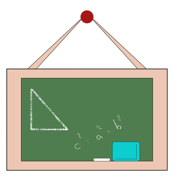 Clipart da placa de cor verde suspenso no conjunto de escola isola —  Vetores de Stock