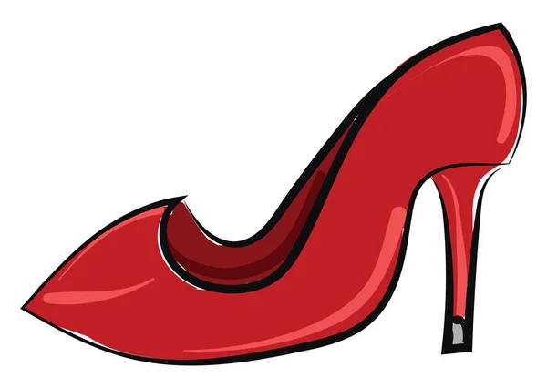 Clipart of a lady's cut shoe with a long heel viewed from the si — Stock Vector
